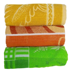 Multi Colored Cotton Printed Bath Towels